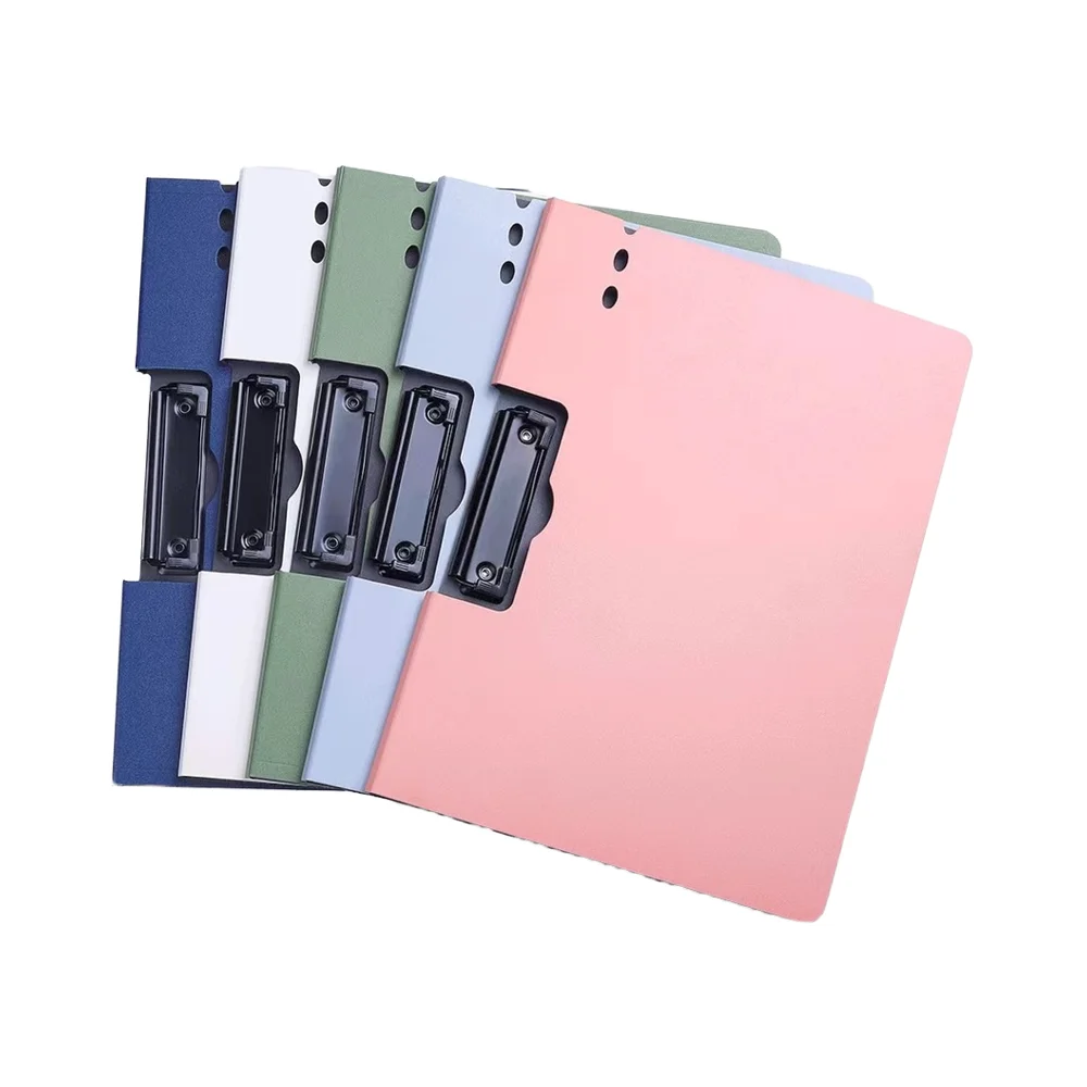 Custom stationery Custom A4 PP Frosted Plastic Document Folder with Durable Metal Clip Storage Bag school supply stationery set