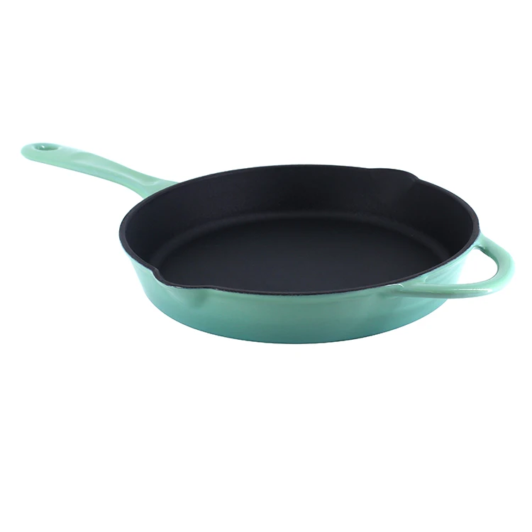 Colorful Enameled Cast Iron Stove Top Fry Pan For Cooking