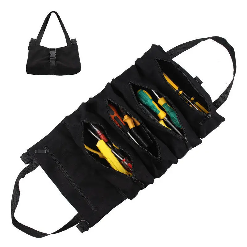High Quality Multi-Function Outdoor Roll-Up Tool Bag with Heavy Duty Canvas Tool Bag Veto Tools Bucket Bag
