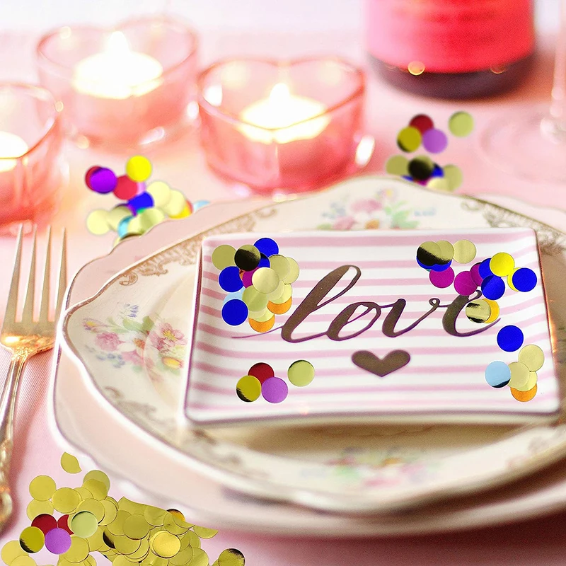 Multicolor Shiny Circle Flameproof Confetti Metal Bulk Wedding Festival Party Decoration