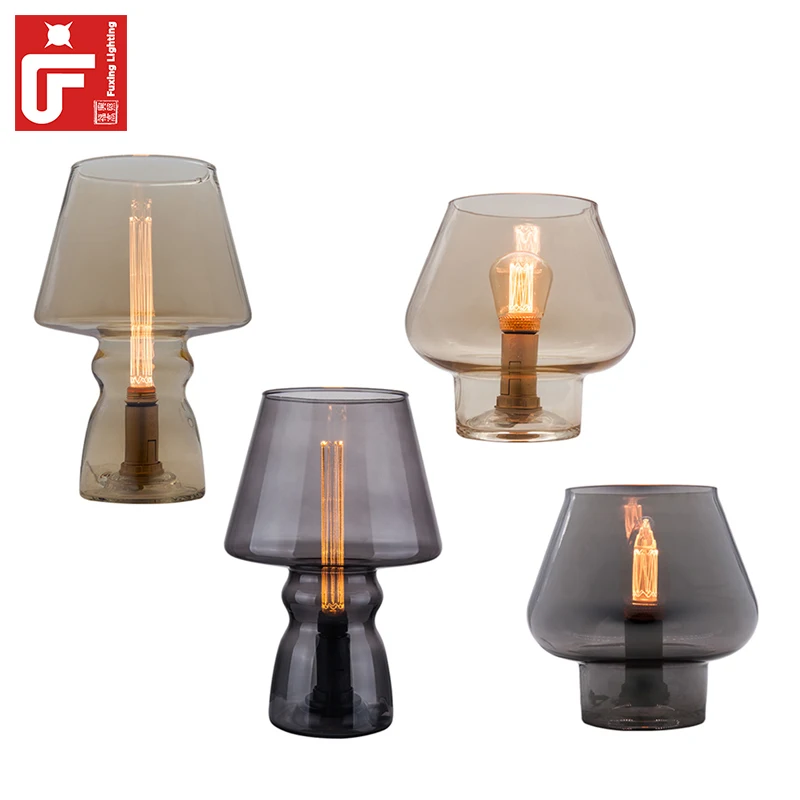 Luxury Glass Table Lamp Home Decoration Lighting Glass Mushroom Lamp Room Decorative Glass Lamp