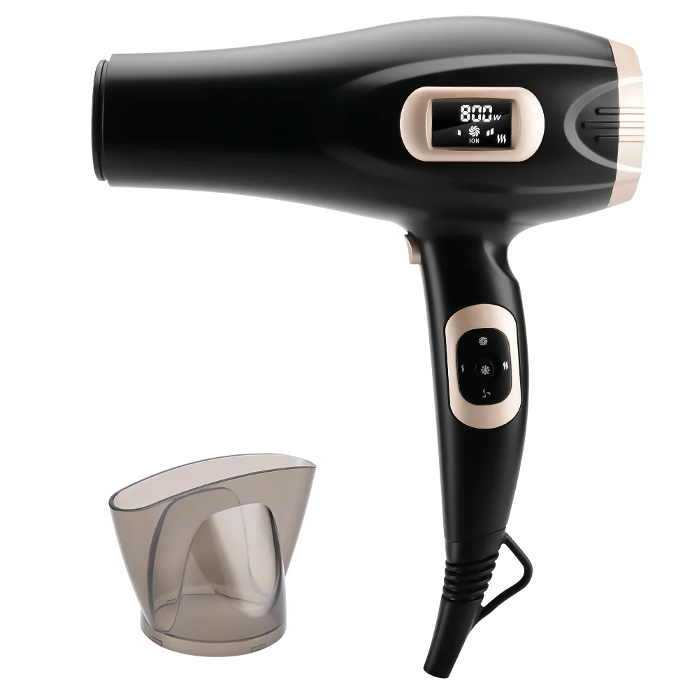 PRITECH Cool Shot Function Ionic Function 2200W Electric Blow Dryer Fan Lcd Display Hair Dryer With Concentrator