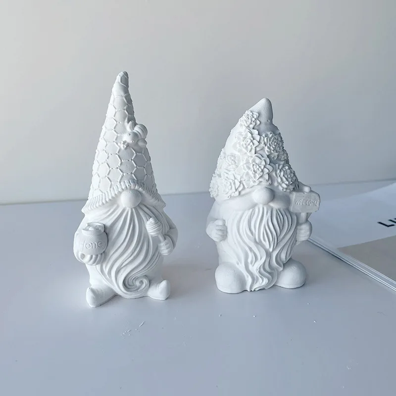 New Design Silicone 3d Dwarf Doll Molds Bearded Gnomes Candle Mould Christmas Santa Gnome Ornament Resin Mold