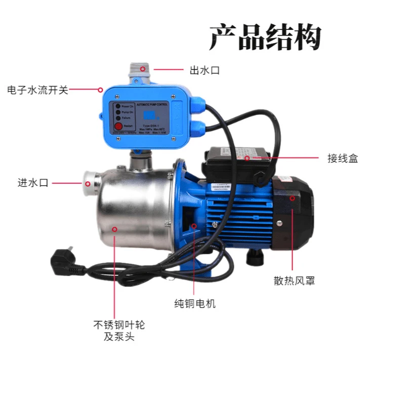 high lift low noise stainless steel pump body plastic impeller water jet pump price for drinking water
