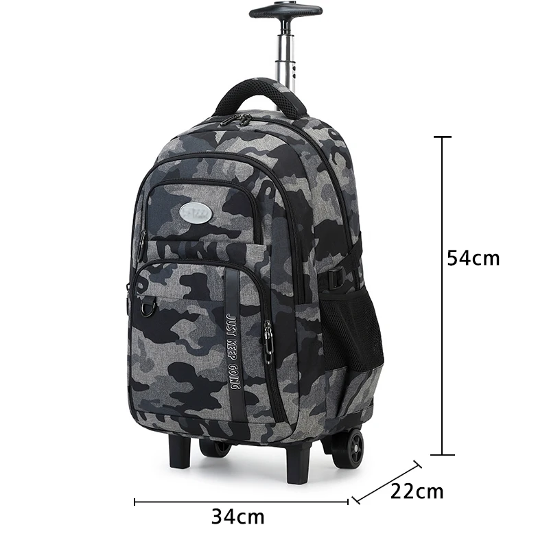 New fashion tactic backpack with wheels special design large capacity trolley backpack  for travel