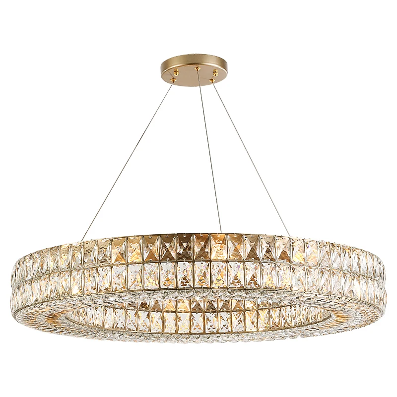 
JLC-0819 Modern contemporary nordic circle chandelier led crystal lamps hanging 