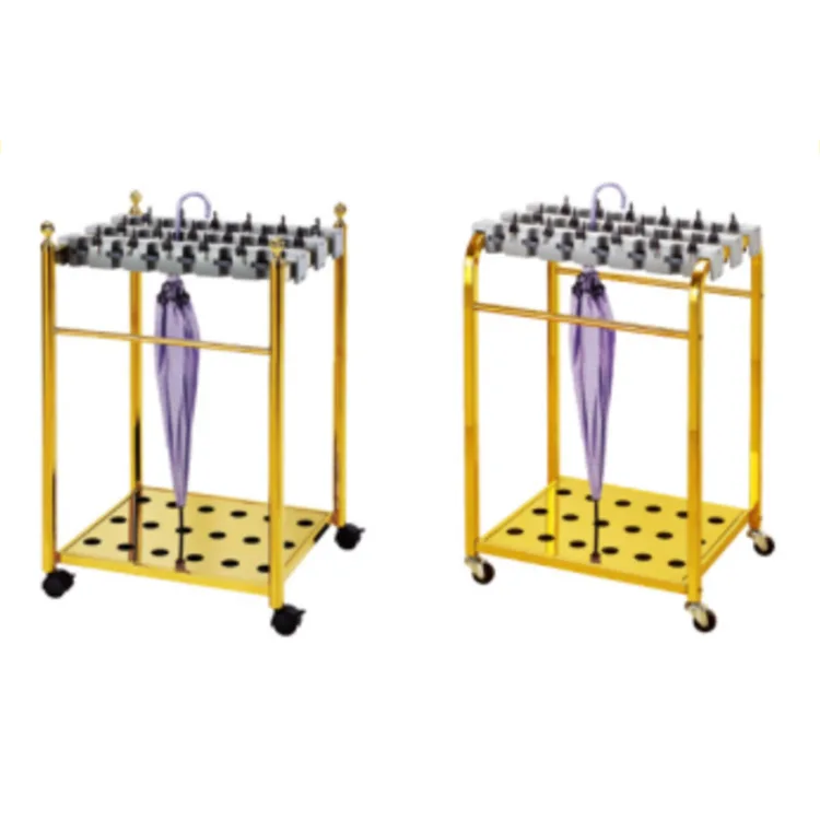 
Wholesale Hotel indoor plastic wet umbrella stands metal umbrella holder with drip tray 
