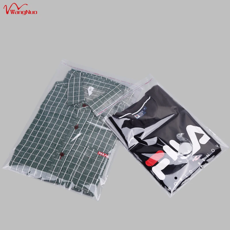 Clear Self Adhesive Strip Suffocation Warning Polybag Wholesale Opp Plastic T-shirt Bag Offset Printing Shoes & Clothing Wangnuo