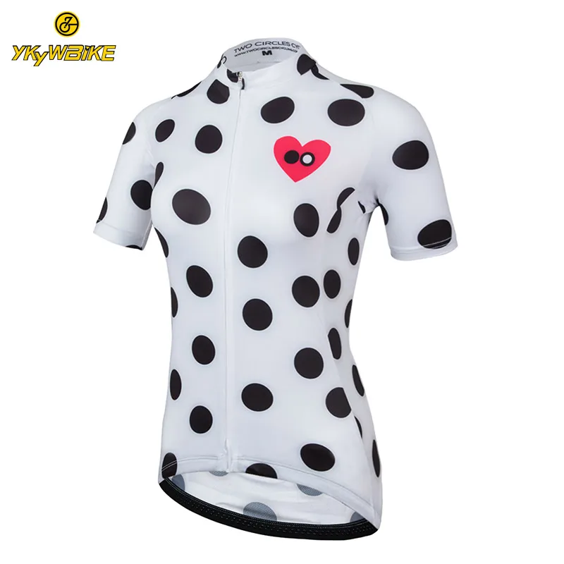
OEM Custom Sublimation ykk zipper Print Professional Ladies Biking Wear Short Sleeves Cycling Jersey Women Shirt 