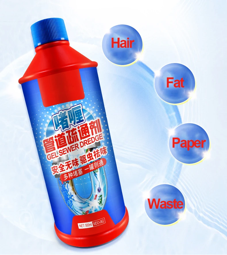500ml Drain Sewer Gel/Pipeline Cloged Gel For Kitchen/Bathroom/Floor Drain