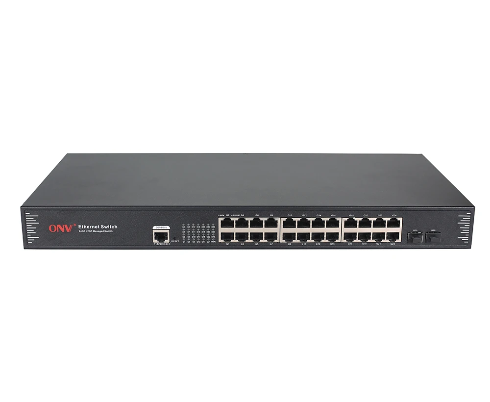 26-port Gigabit Managed Ethernet Switch ACL/QoS strategies, and rich VLAN functions for easy management and maintenance