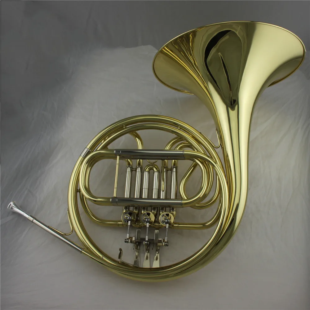 French Horn F key  Gold lacquer Brass body Cupronickel tuning pipe