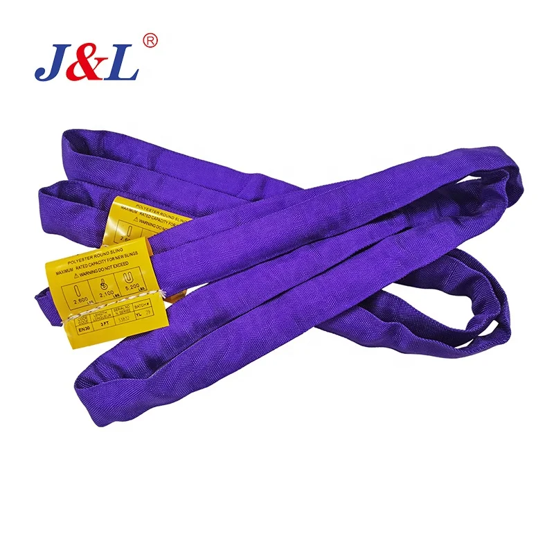 JULI 1t purple round sling 100% polyester flat webbing sling used in shipping mining OEM ODM SUPPLIER
