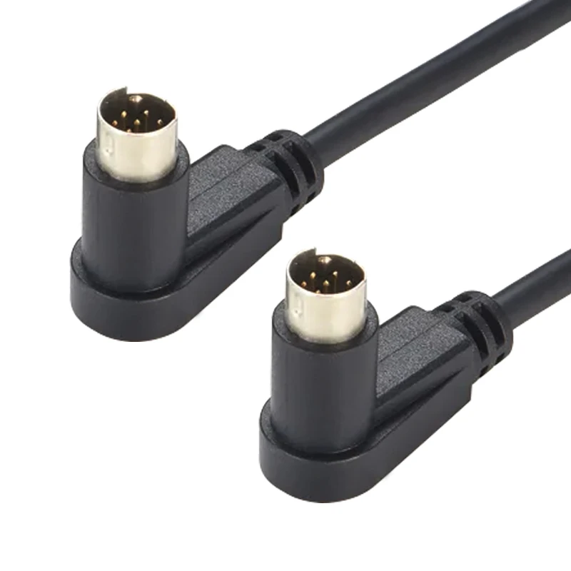 Custom S Video 7 pin 8 pin 9 pin mini din cable Male To Male Female 90 degree mini din cable
