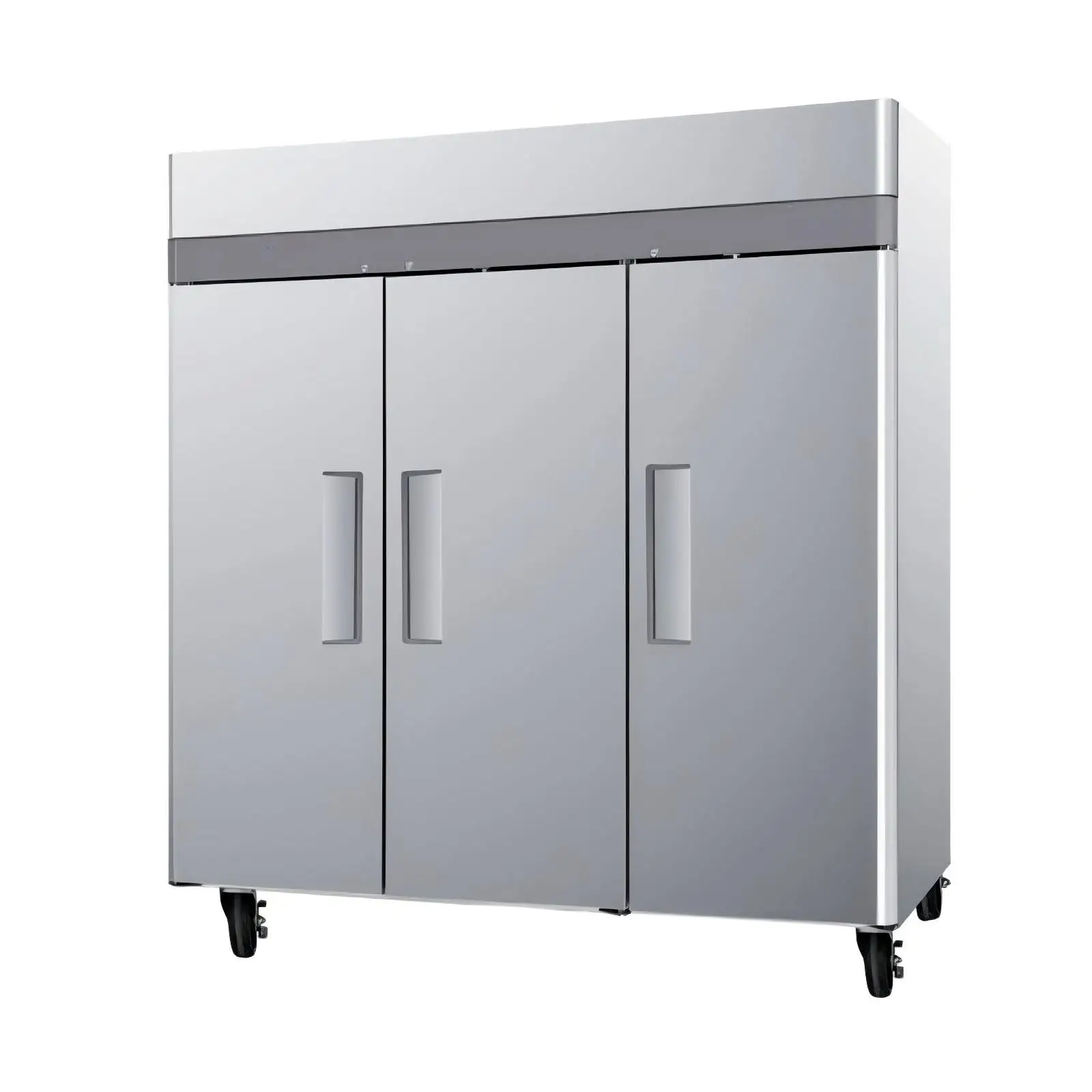 Dual-Temperature Stainless Steel Vertical Freezer Upright Kitchen Cooler with LED Lighting Freezer Stand for Restaurant Use