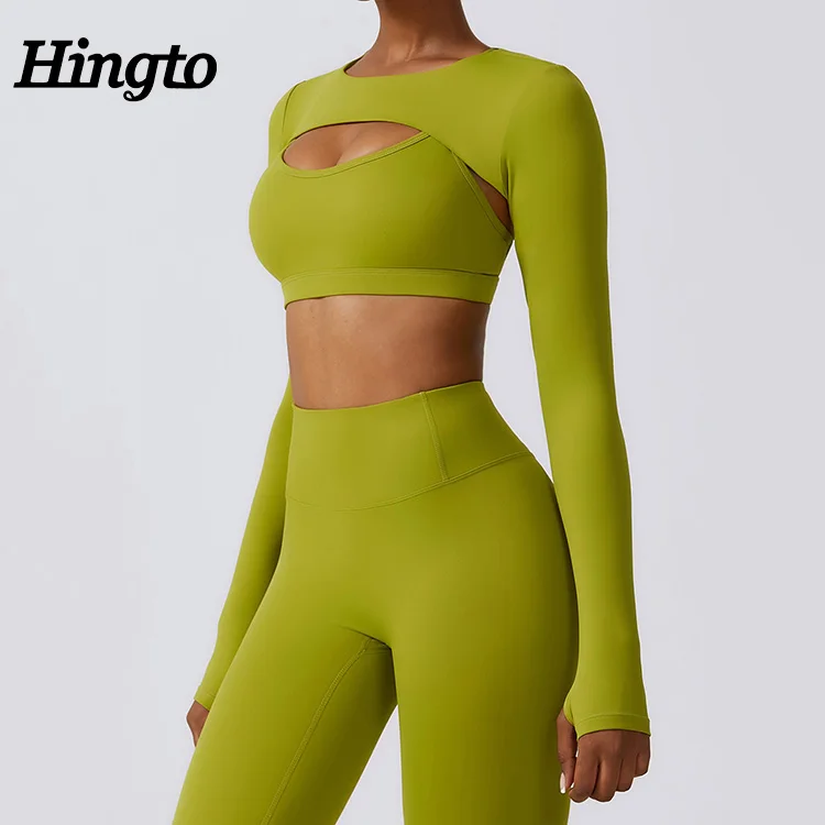 Long Sleeve Active Wear Custom Fitness Apparel Custom Logo Women Sport Gym Fitness Sets 2 Piece Sexy Gym Fitness Yoga Set