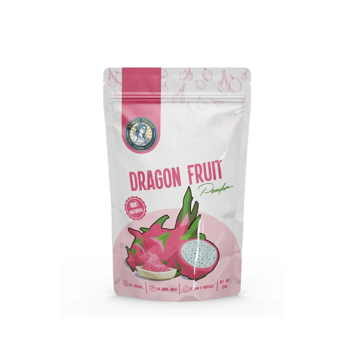 Top Choice from Vietnam Manufacturer Pure Dragon Fruit Powder - No Added Sugar, Enhanced with Freeze-Dried Fruit Extracts