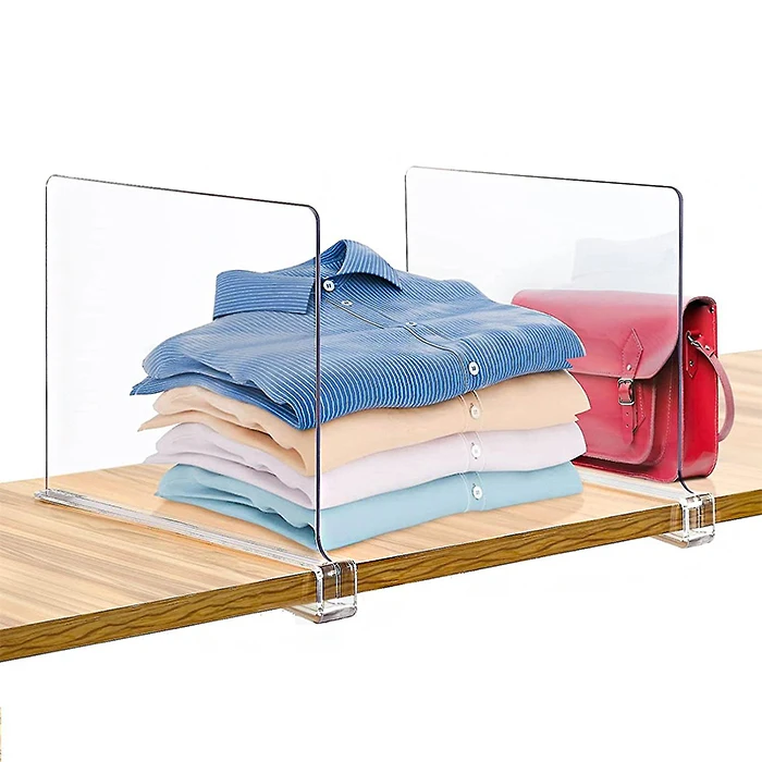Wholesale Custom Simple Design Clear Acrylic Shelf Divider for Shop Use