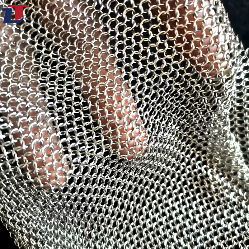 6*6 inch mesh cast iron scrubber fine ring welded chain mail scrubber for cups skillet cast iron cleaner