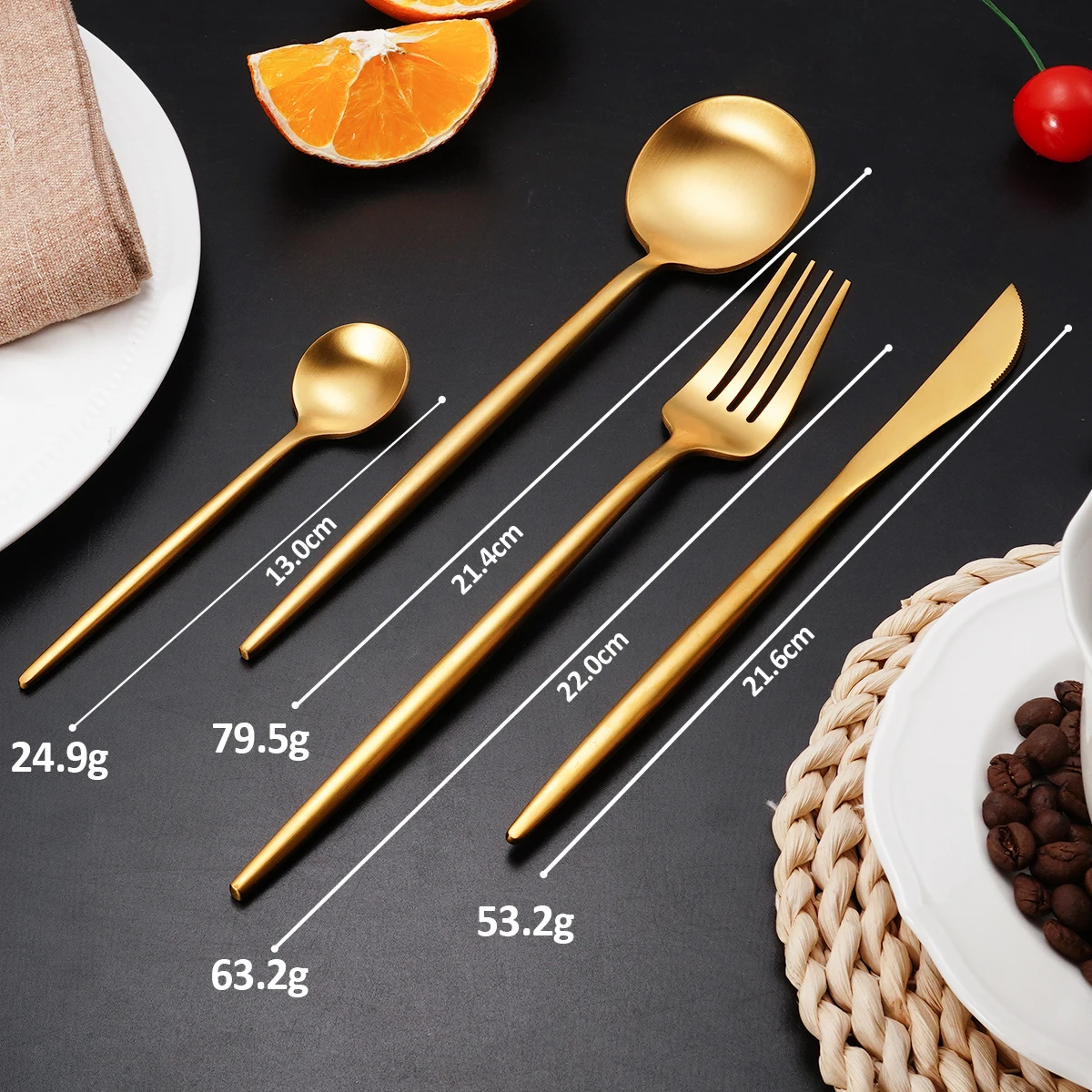 QZQ Wholesale 4 Piece Flatware Silverware Stainless Steel Kitchen Party Wedding Dinner Gold Spoon Fork Knife Cutlery Set
