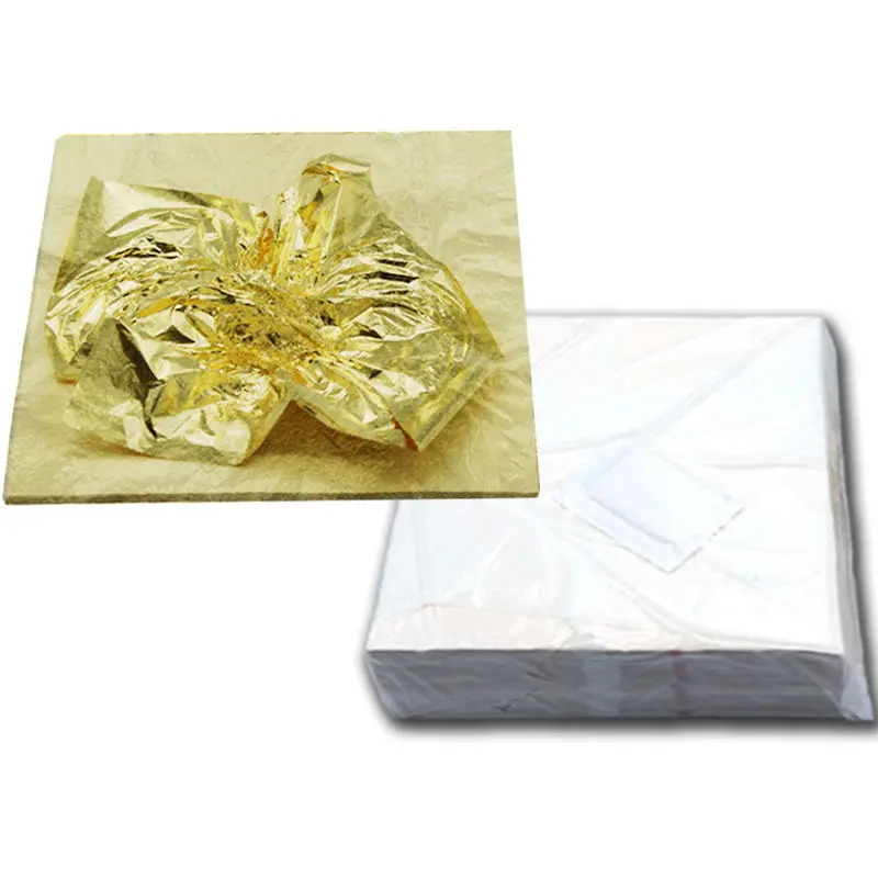 Jinzi High Quality Imitation Gold Leaf Sheets Manufacturer 14*14 16*16 Cm Copper Leaf Sheets For Art Craft