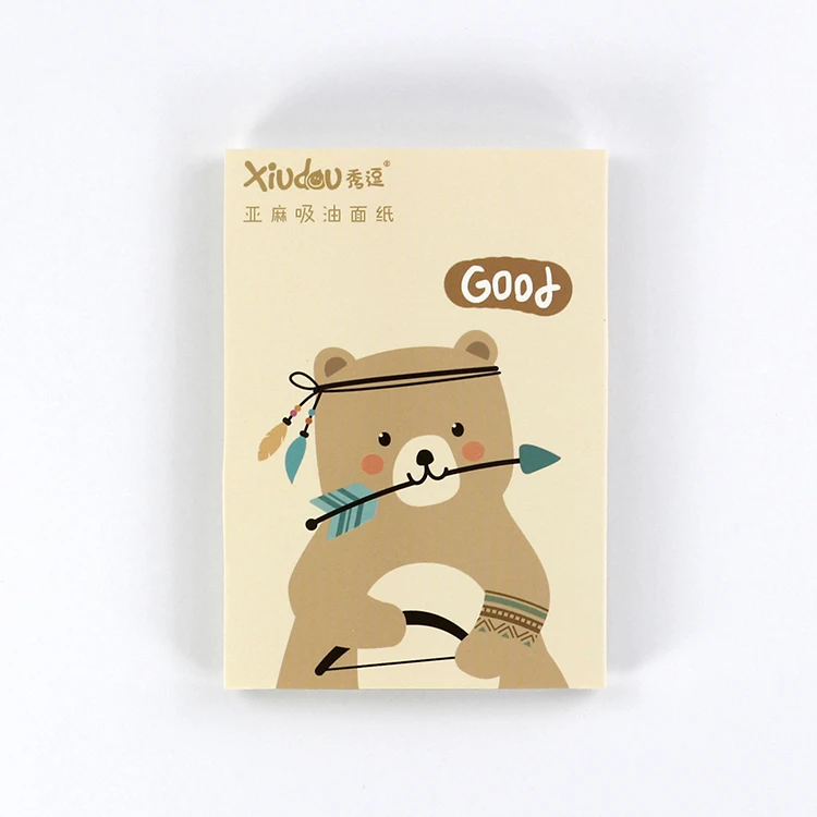 Natural flax keep face fresh and cool lady facial oil blotting paper