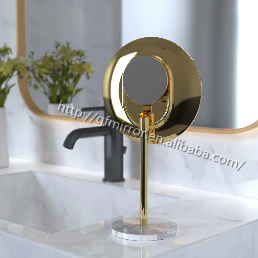 Wireless Rechargeable Vanity Big Round Size Led Makeup Table Mirror Gmdc117-18