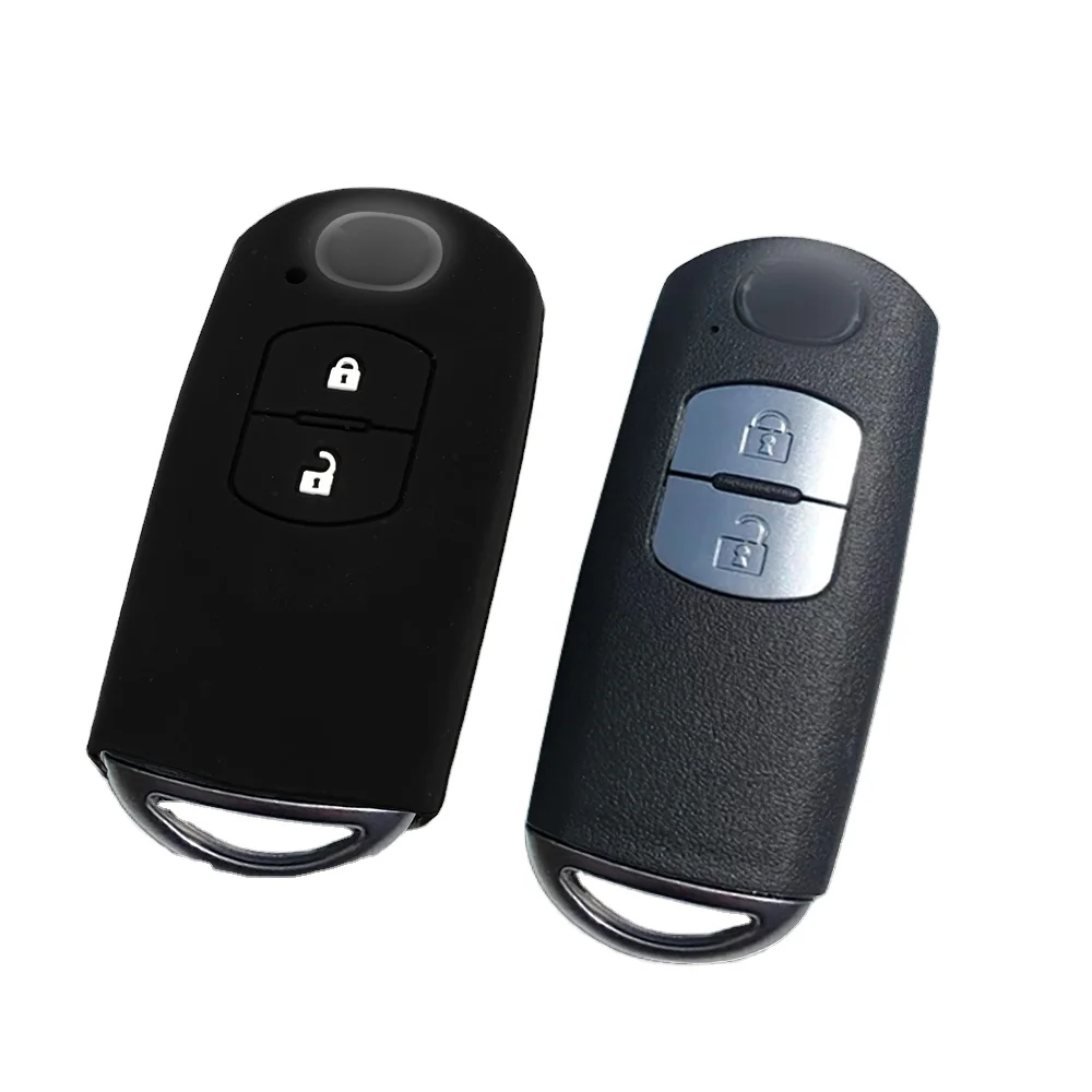 Personality Environmentally friendly materials for Mazda CX5/CX7/CX9 two-button smart black silicone car key cover