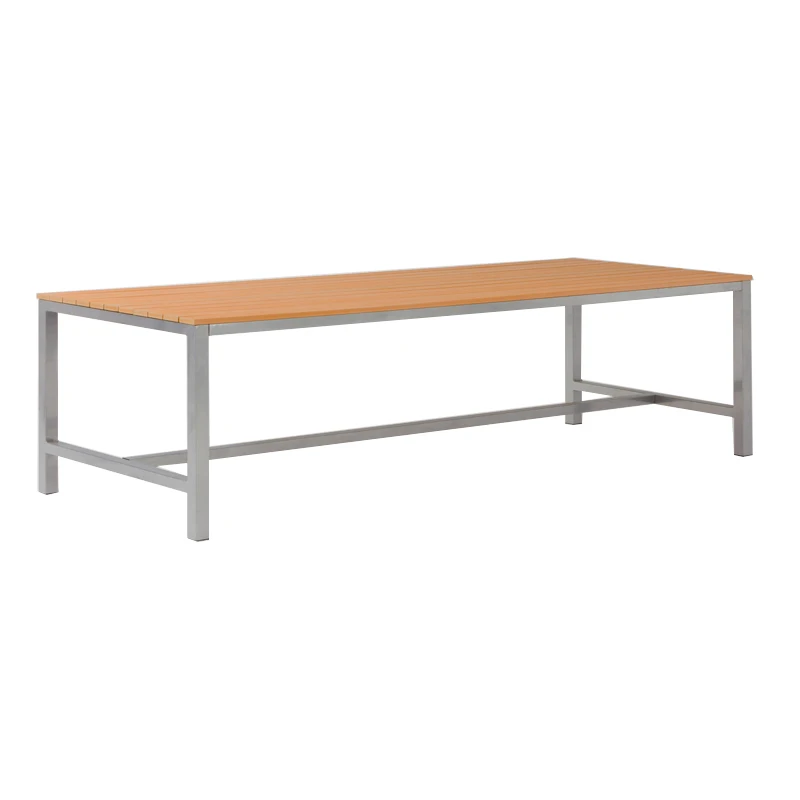 Customized Outdoor WPC Plastic Wooden Table Set Outdoor Metal Table And Benches Chairs Set