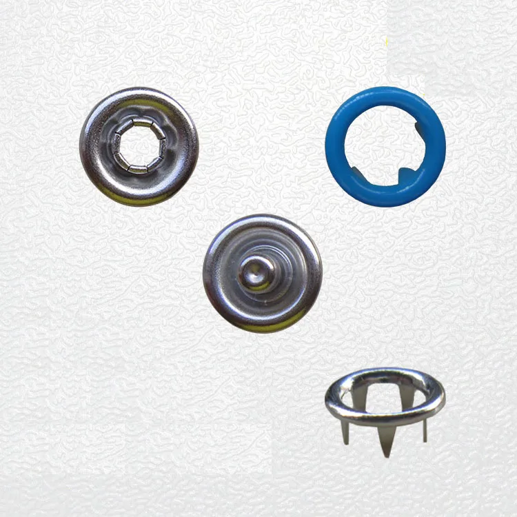 custom fashion 9.5mm DTM ring four parts brass metal press prong snap button