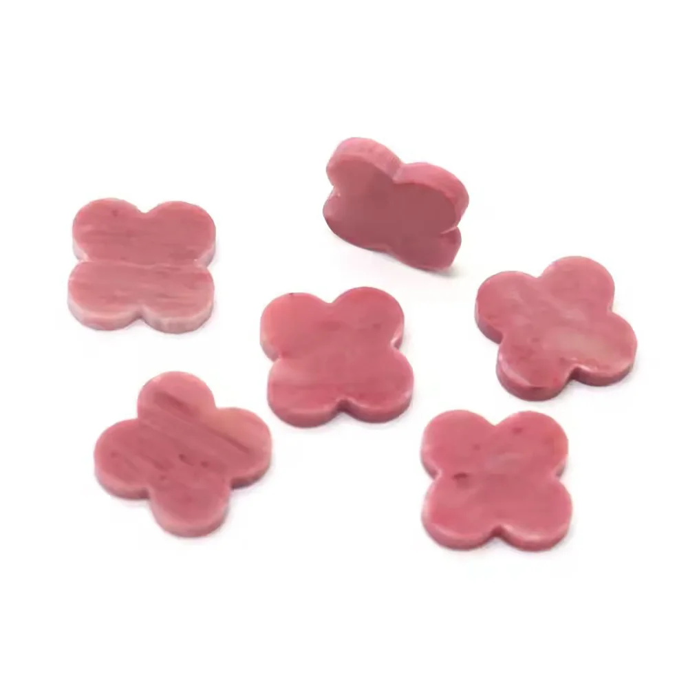 Natural Rhodonite Gems Rose quartz flat cutting four leaf clover customized Wholesale High quality Rhodonite gems