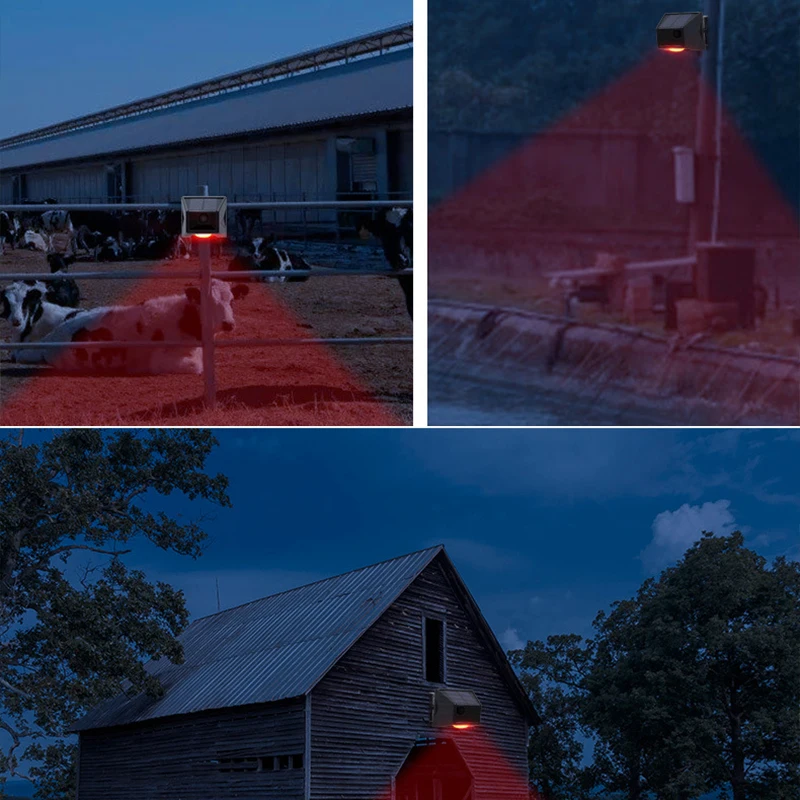 Factory Hot Sale Solar Alarm Light Security Alarm Anti-Theft Body Sensing Sound And Light Flash Animal Repeller