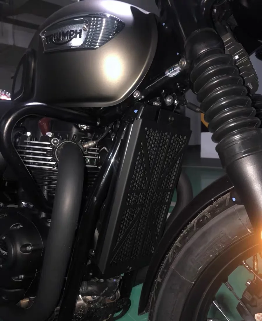 REALZION Motorcycle Stainless Steel Radiator Grille Guard Protection For Triumph Bonneville T100 T120 Bobber Street Scrambler