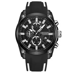 Relojes Hombre MEGIR 2144 Original Brand Luxury Men Chronograph Wrist Watches Quartz Fashion Silicone Sport Watch Waterproof