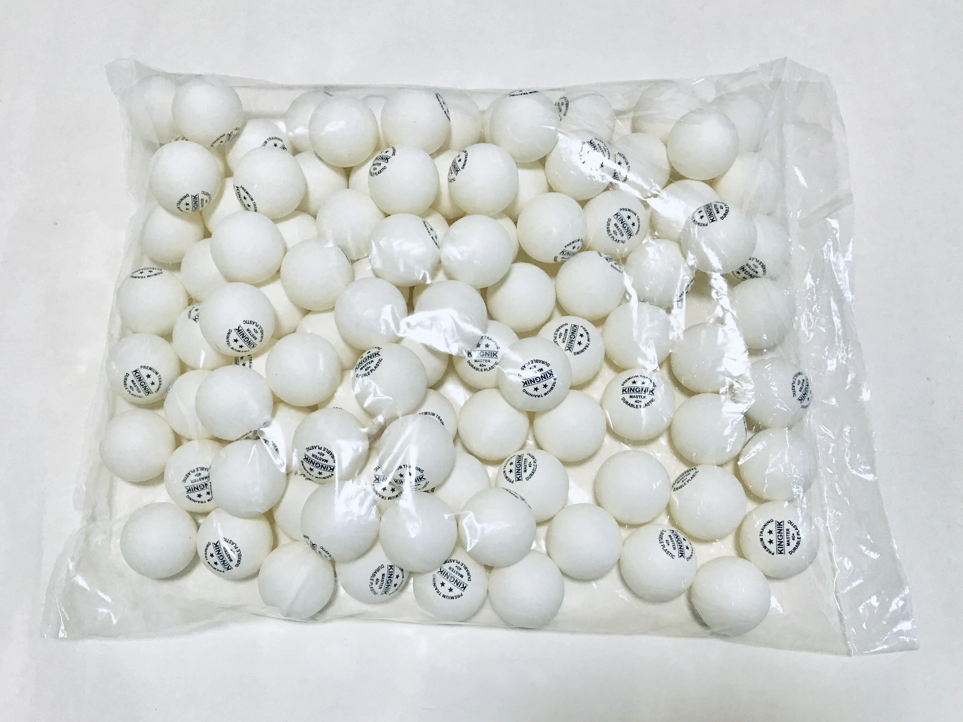 
KINGNIK 2star Master Plastic 40+ white premium training table tennis ball (100 balls per bag) 
