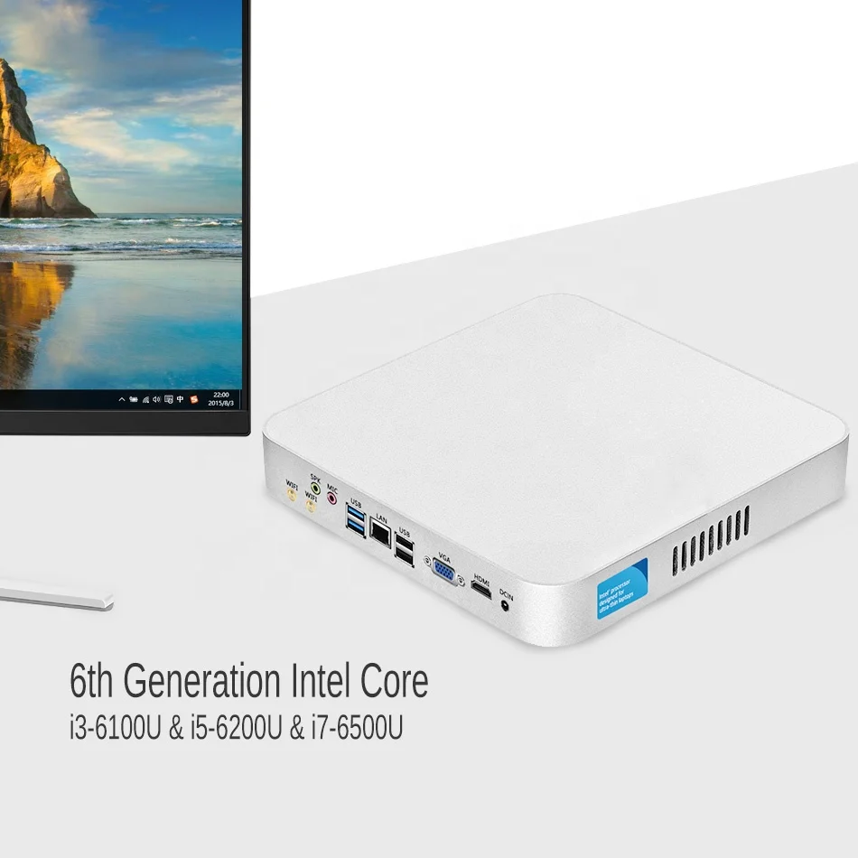 Small Form Factor PC Core i5 4200U 4K HTPC VGA USB WiFi Gigabit Ethernet Linux Win10 Office Mini Computer