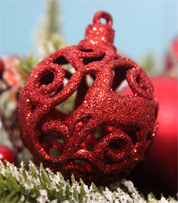 Luxury Round Hanging Christmas Tree Balls Decoration White Plastic Christmas Ball And Tree Ornaments Home Decor 2024