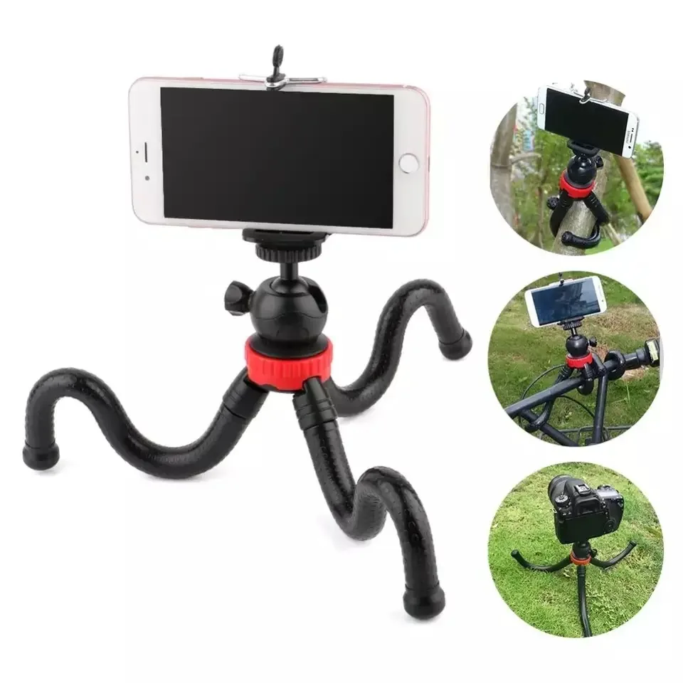 Amazon travel mini portable flexible octopus Phone Camera tripod stand monopod selfie stick for gopro