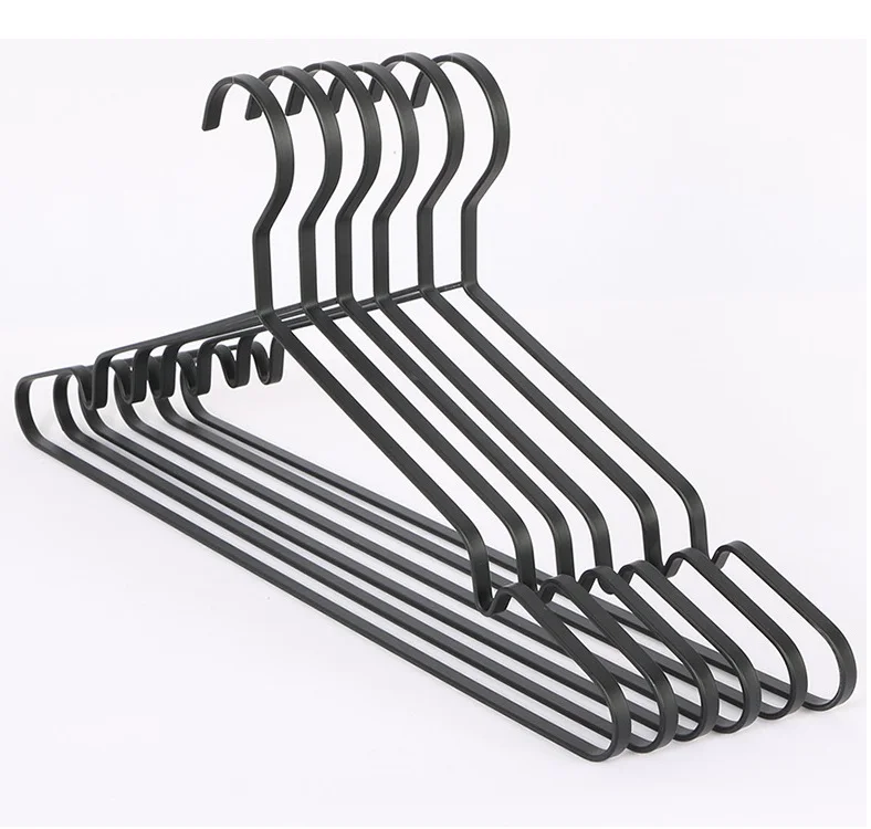 New products heavy iron clothes hangars black white coat metal hanger Factory wholesale electroplated hanger hijab hanger