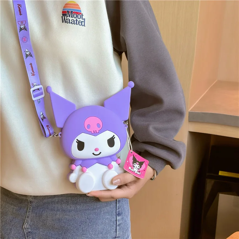 2024 New Sanrio Cartoon Cute High Quality Silicone Toys Kids Crossbody Anime Bag Phone Storage Outdoor travel bag Amazon TikTok