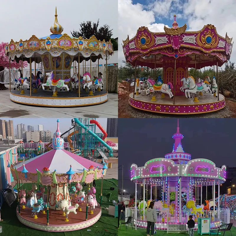 Outdoor Kids Amusement Park Children Merry Go Round Carousel Rides Horse for Sales European Style Over 3 Years Old Merry Sino