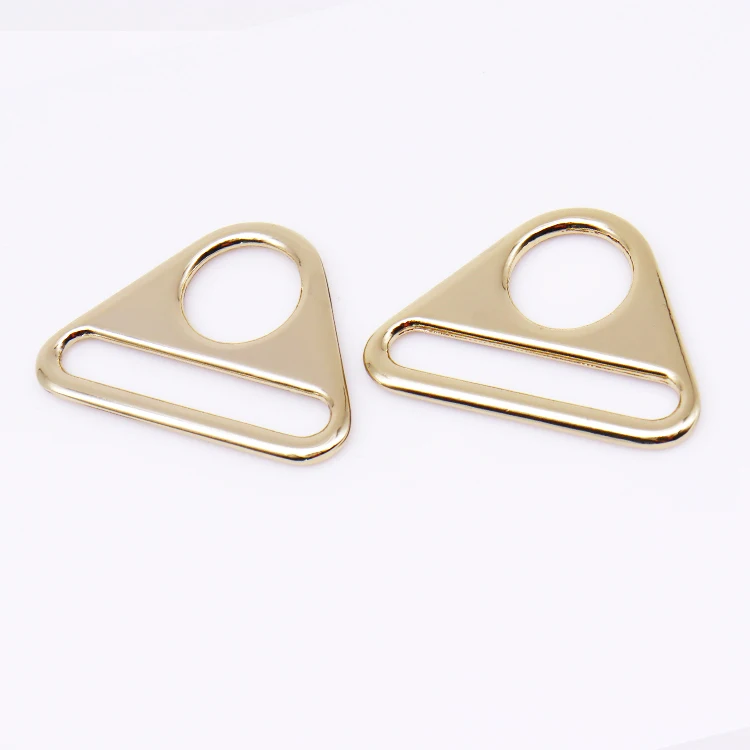 New trend rainbow triangle buckle adjustable Custom logo webbing zinc alloy triangle rings