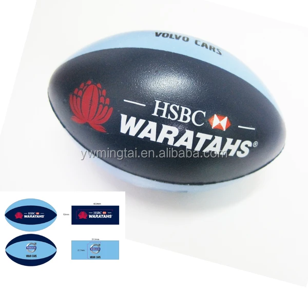 Different Size and Colors PU Anti Stress Rugby Ball  Foam Relief Rugby Stress Ball Toys