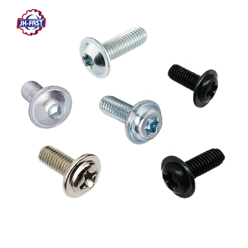 Custom Hex Socket Button Head Slotted Pan Head Screws With Washer Torx Cross Recessed Phillips Pan Head Machine Screw