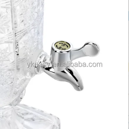 Iced Beverage Dispenser For Water Beer Wine Liquor Kombucha Iced Tea Punch Crystal Collection 2L Iced Beverage Dispensers