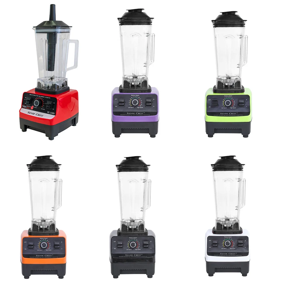 Silver Crest Blender 4500W 2L Large Capacity Commercial With Mixer Grinder Heavy Duty Machine Portable Ice Smoothie Blenders