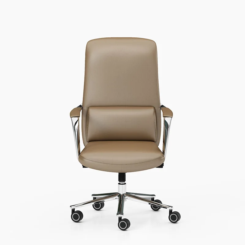 Conference luxury Italy brown genuine real leather casters judge Government chairman office furniture chesterfield swivel chair