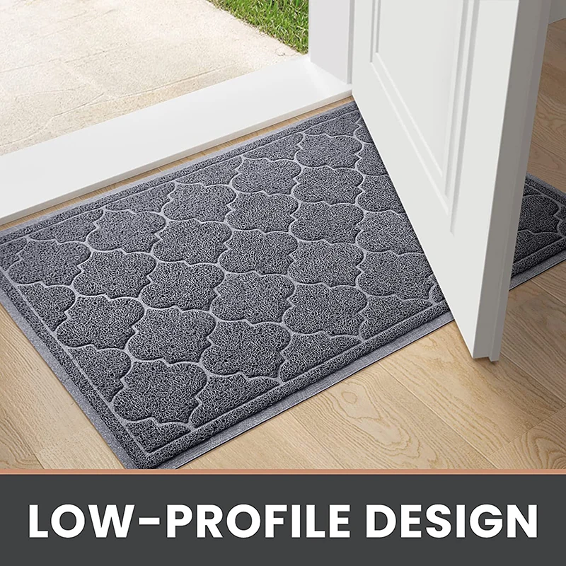 Non-Slip PVC Door Mat Durable Trap Dirt and Dust Front Door Welcome Mat for Entryway,Patio,Garage,High Traffic Areas