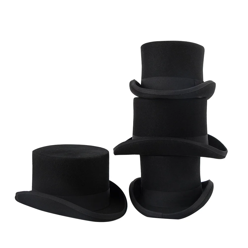 High Quality Wholesale Wool Felt Hat Black Fedora Hats for men