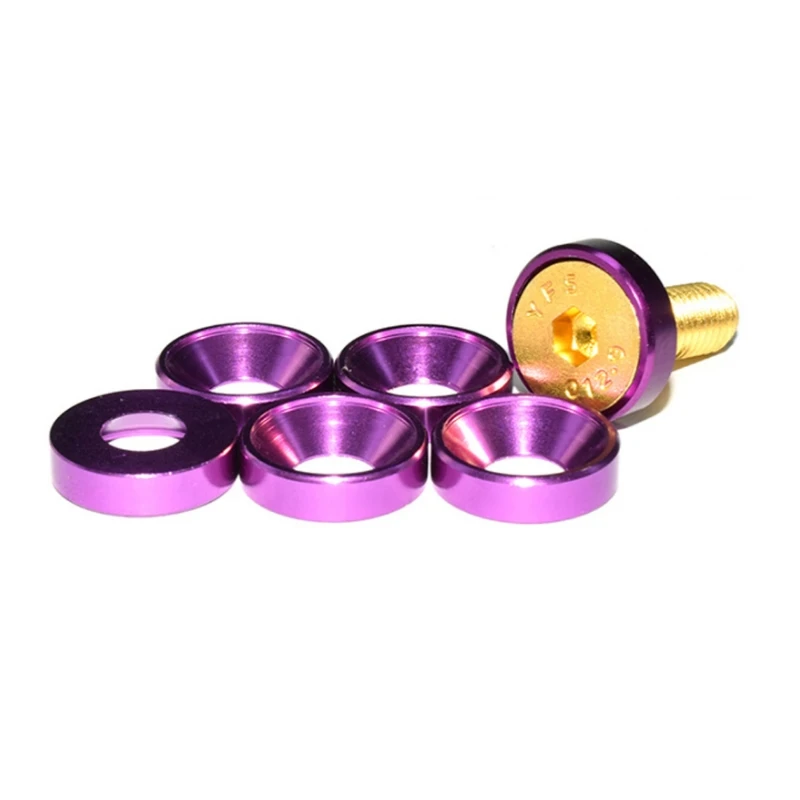 M2 M2.5 M3 M4 M5 M6 M8  Anodized Color Aluminum Hex Button Head Screw Titanium Color bolts Color washer for Motorcycle